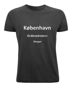 Black mens t-shirt with Copenhagen motif