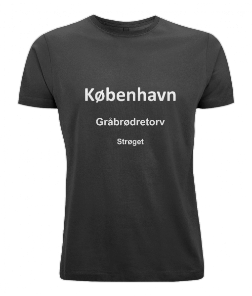 Black mens t-shirt with Copenhagen motif