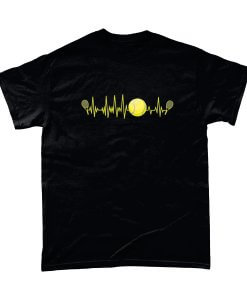 Black T-shirt with tennis pulse design