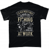 Black t-shirt with I'd rather have a bad day fishing than a good day at the office design