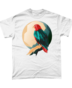 White t-shirt with geometric eagle design