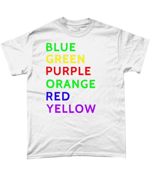 White t-shirt with colour Word test UK