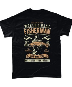 Black t-shirt with Master Baiter - World's Best Fisherman design