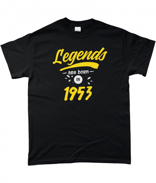 Legends are born in 1953 Black and yellow T-Shirt