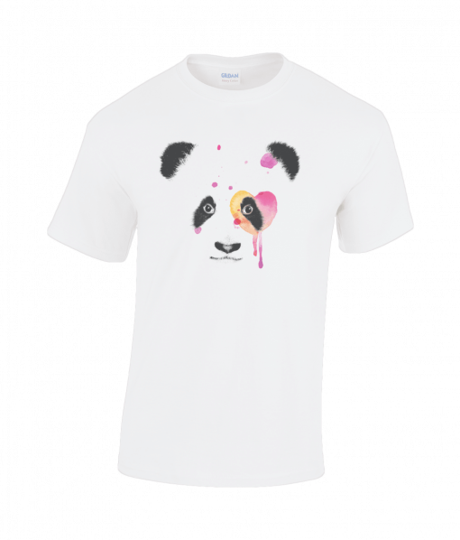white t-shirt with panda design