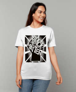 White T-shirt with Black Lives Matter Logo