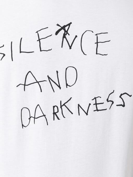silence and darkness white tshirt