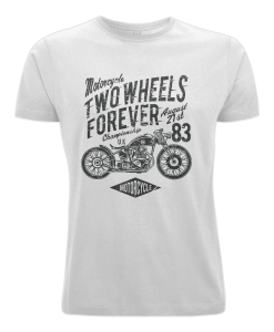 Two Wheels Forever - White T-shirt For Motorcycle Fans